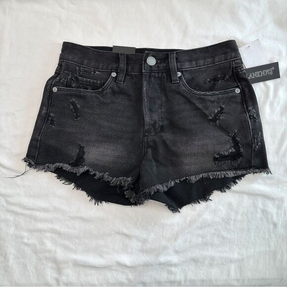 NWT Blank NYC Women’s Black Distressed Shorts - Picture 1 of 4